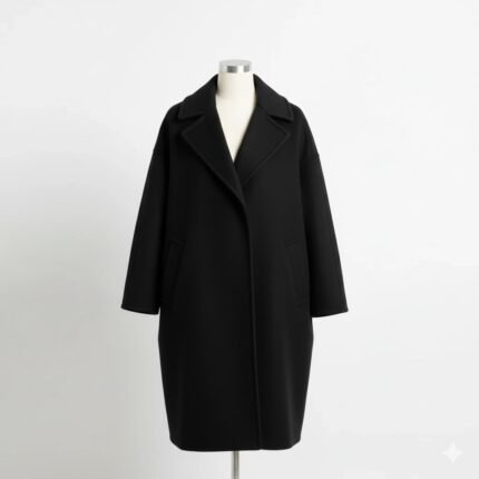 Manteau Oversize en Laine Fait Main 'Élise' par QELVRO | Chic Parisien